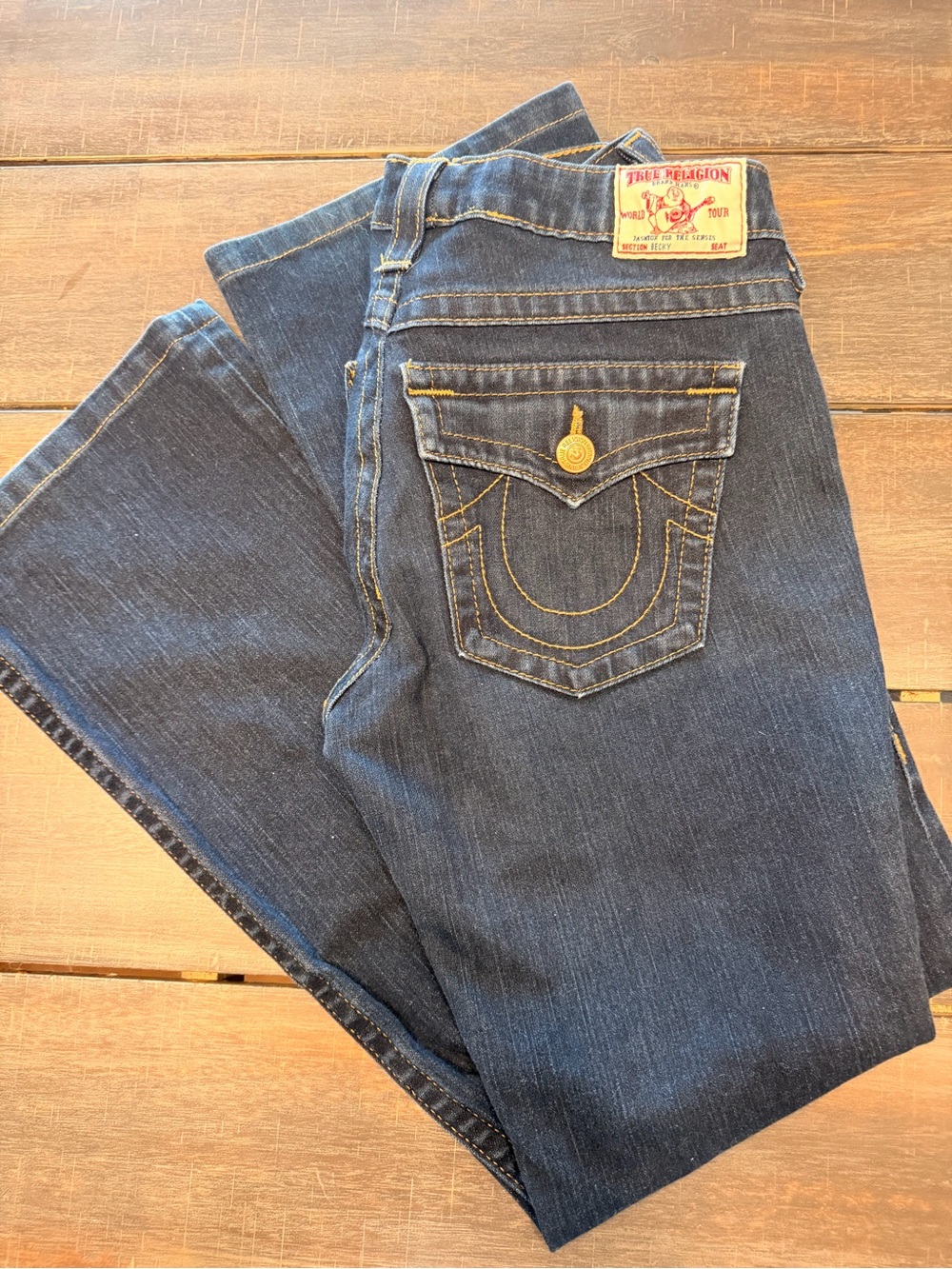 True Religion Vintage Dark Denim Bootcut Jeans